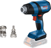 附噴嘴的BoschGHG 18V-50 無線熱風槍。