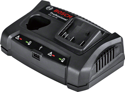 GAX 18V-30 附 USB 連接埠的Bosch GAX 18V-30 充電器。