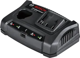 附 USB 連接埠的Bosch GAX 18V-30 充電器。