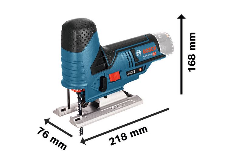 Bosch 12V-70 無線曲線鋸，木材切割深度為 70 毫米。.