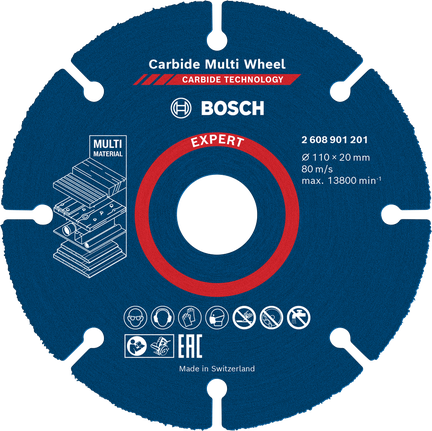 Bosch EXPERT 多材料硬質合金切割片 110x20mm。