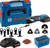 Bosch 18V-28 無線多功能工具套件及配件。