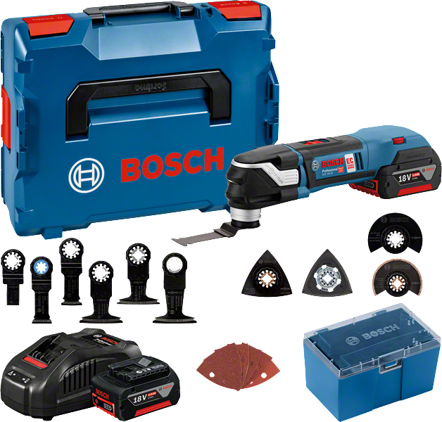 Bosch 18V-28 無線多功能工具套件及配件。.