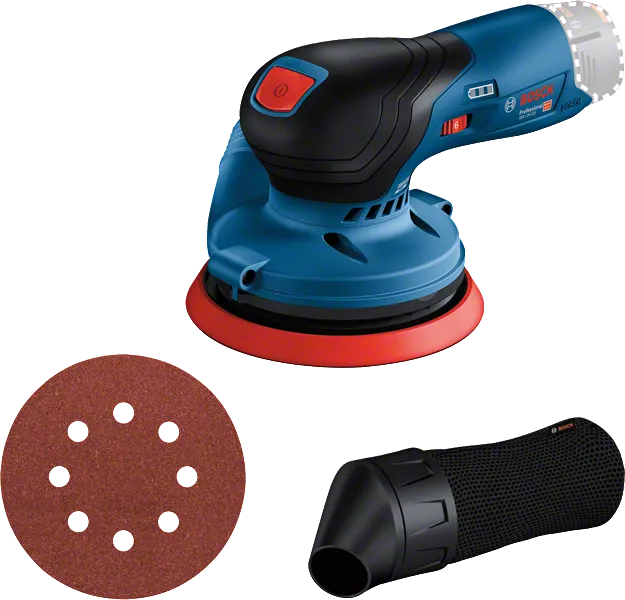 Bosch 12V-125 無線隨機軌道砂光機套裝。.