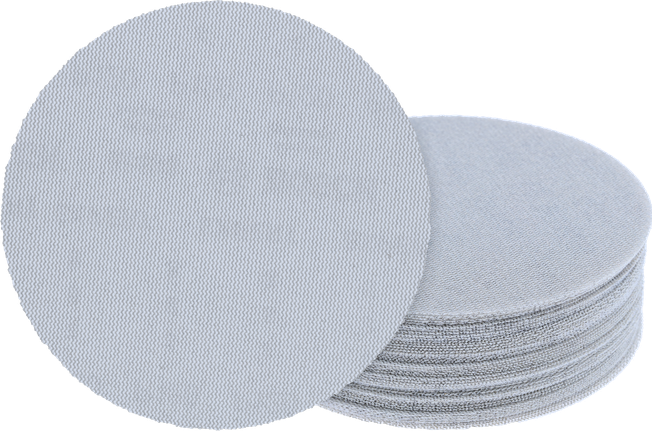 Bosch PRO 網狀砂磨盤堆疊，可實現無塵打磨。.