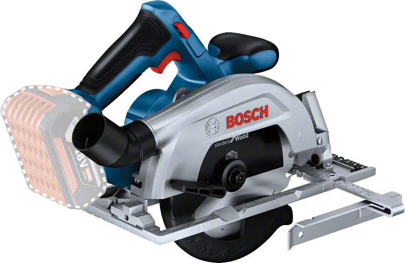 帶有側導的BoschGKS 185-LI 無線圓鋸。.