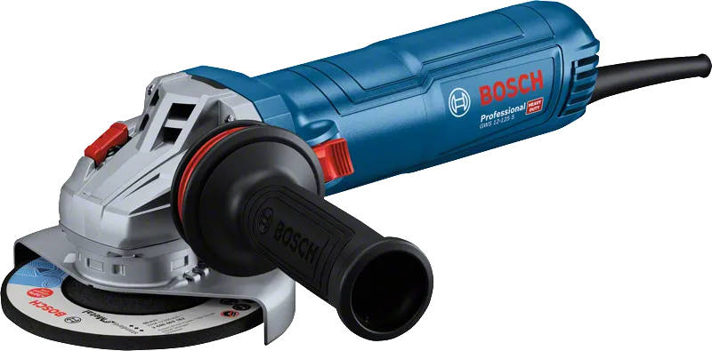 Bosch GWS 12-125 S angle grinder with ergonomic side handle.