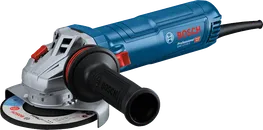 Bosch GWS 12-125 S angle grinder with accessories.