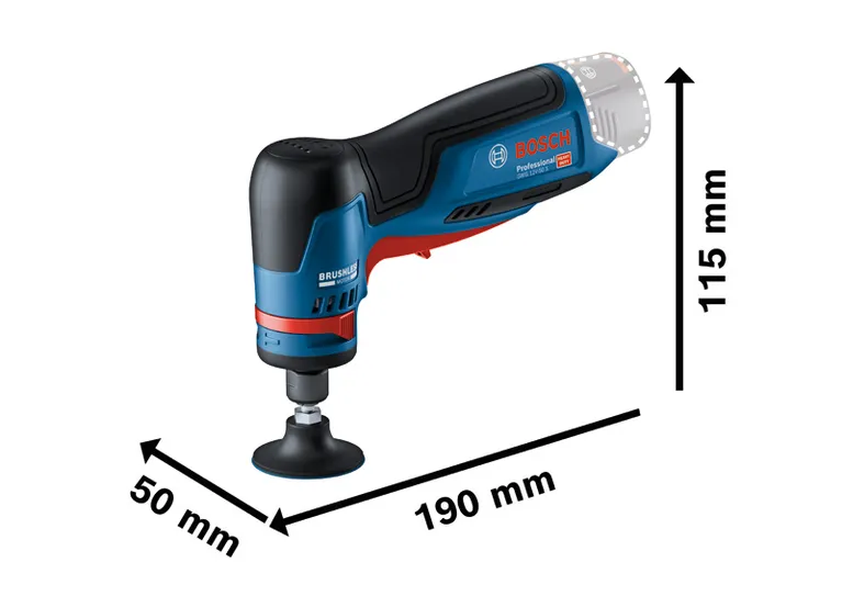 Bosch 12V-50 S 旋轉研磨機，配備無刷馬達。.
