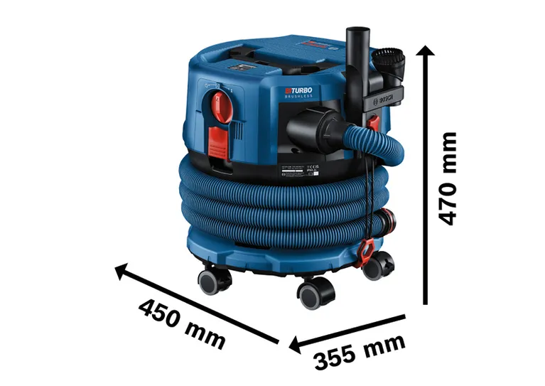 BoschGAS 18V-12 無線吸塵器，尺寸小巧。