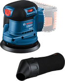 Bosch 185-LI 隨機軌道砂光機，附灰塵過濾器。