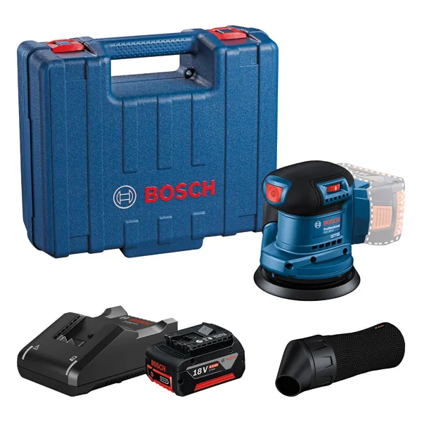Bosch 185-LI 隨機軌道打磨機套件。