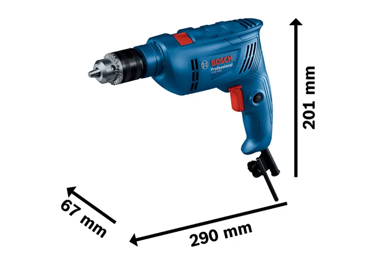 Bosch 600 衝擊鑽配有符合人體工學的把手。.