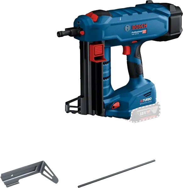 BoschGNB 18V-38 無線釘槍，配備無刷馬達。.