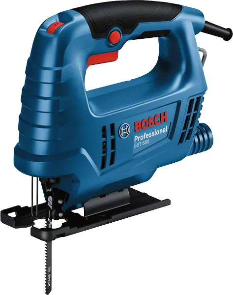 Bosch GST 680 jigsaw for precise curved cutting.
