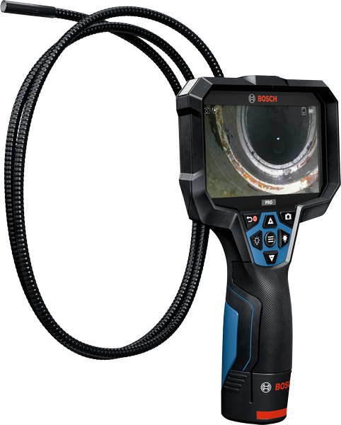 Bosch GIC 12V-5-27 C inspection camera with 5-inch display.