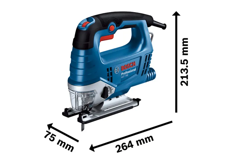 Bosch GST 750 jigsaw with ergonomic handle.