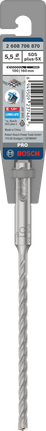 PRO SDS plus-5X 四溝鎚鑽鑽頭,5.5 x 100 x 160 mm PRO SDS plus-5X 四溝鎚鑽鑽頭,5.5 x 100 x 160 mm