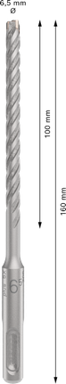 PRO SDS plus-5X 四溝鎚鑽鑽頭,6.5 x 100 x 160 mm PRO SDS plus-5X 四溝鎚鑽鑽頭,6.5 x 100 x 160 mm