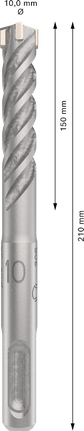PRO SDS plus-5X 四溝鎚鑽鑽頭,10 x 50 x 110 mm PRO SDS plus-5X 四溝鎚鑽鑽頭,10 x 50 x 110 mm