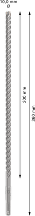 PRO SDS plus-5X 四溝鎚鑽鑽頭,10 x 300 x 360 mm PRO SDS plus-5X 四溝鎚鑽鑽頭,10 x 300 x 360 mm