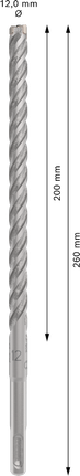 PRO SDS plus-5X 四溝鎚鑽鑽頭,12 x 200 x 260 mm PRO SDS plus-5X 四溝鎚鑽鑽頭,12 x 200 x 260 mm