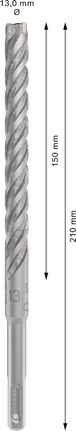 PRO SDS plus-5X 四溝鎚鑽鑽頭,13 x 150 x 210 mm PRO SDS plus-5X 四溝鎚鑽鑽頭,13 x 150 x 210 mm