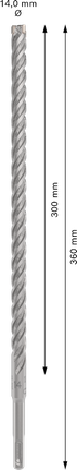 PRO SDS plus-5X 四溝鎚鑽鑽頭,14 x 300 x 360 mm PRO SDS plus-5X 四溝鎚鑽鑽頭,14 x 300 x 360 mm