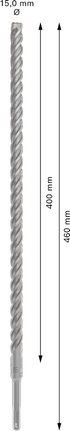 PRO SDS plus-5X 四溝鎚鑽鑽頭,15 x 400 x 460 mm PRO SDS plus-5X 四溝鎚鑽鑽頭,15 x 400 x 460 mm