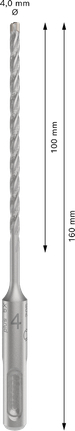 PRO SDS plus-5X 四溝鎚鑽鑽頭,4 x 100 x 160 mm PRO SDS plus-5X 四溝鎚鑽鑽頭,4 x 100 x 160 mm