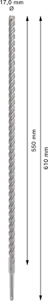 PRO SDS plus-5X 四溝鎚鑽鑽頭,16 x 550 x 610 mm PRO SDS plus-5X 四溝鎚鑽鑽頭,16 x 550 x 610 mm