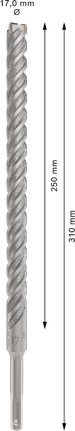 PRO SDS plus-5X 四溝鎚鑽鑽頭,17 x 250 x 310 mm PRO SDS plus-5X 四溝鎚鑽鑽頭,17 x 250 x 310 mm