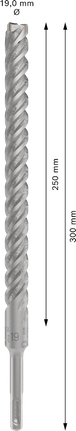 PRO SDS plus-5X 四溝鎚鑽鑽頭,19 x 250 x 300 mm PRO SDS plus-5X 四溝鎚鑽鑽頭,19 x 250 x 300 mm