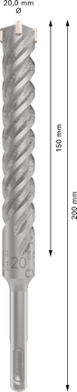 PRO SDS plus-5X 四溝鎚鑽鑽頭,20 x 150 x 200 mm PRO SDS plus-5X 四溝鎚鑽鑽頭,20 x 150 x 200 mm