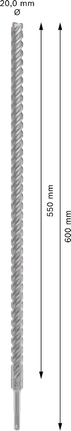 PRO SDS plus-5X 四溝鎚鑽鑽頭,20 x 550 x 600 mm PRO SDS plus-5X 四溝鎚鑽鑽頭,20 x 550 x 600 mm