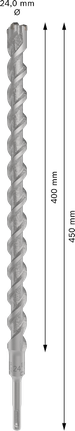 PRO SDS plus-5X 四溝鎚鑽鑽頭,24 x 400 x 450 mm PRO SDS plus-5X 四溝鎚鑽鑽頭,24 x 400 x 450 mm