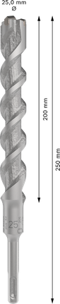 PRO SDS plus-5X 四溝鎚鑽鑽頭,25 x 200 x 250 mm PRO SDS plus-5X 四溝鎚鑽鑽頭,25 x 200 x 250 mm
