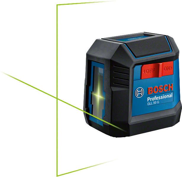 Bosch 50 G 雷射水平儀，附綠色線條。