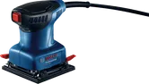 Bosch 140 軌道砂光機，配有符合人體工學的握把。.