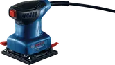 Bosch 140 軌道砂光機，配有符合人體工學的握把。.