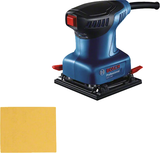 BoschGSS 140 軌道砂光機，附砂紙。.
