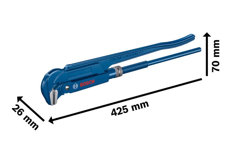 90°角管扳手,420mm 90°角管扳手,420mm