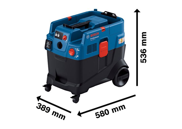 BoschGAS 400 A 多功能萃取器，尺寸如圖所示。.