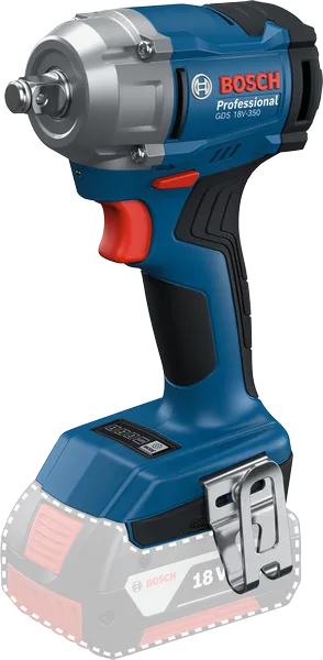 Bosch 18V-350 無線衝擊扳手，符合人體工學的握把。.