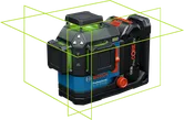 帶有綠線的BoschGLL 18V-120-33 CG 雷射平整工具。