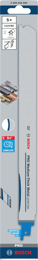 PRO Medium-Thick Metal precise S1237BEF 軍刀鋸片