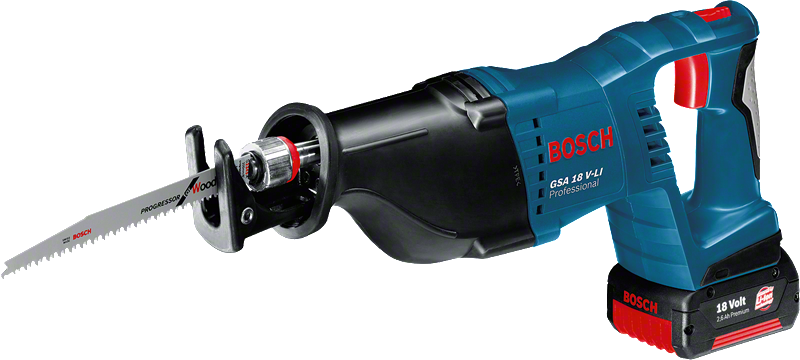 Bosch無線往復鋸 GS4 18 V-LI，適用於木材。.