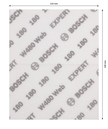 Bosch EXPERT W480 Web 手砂紙 115x140mm G180。.