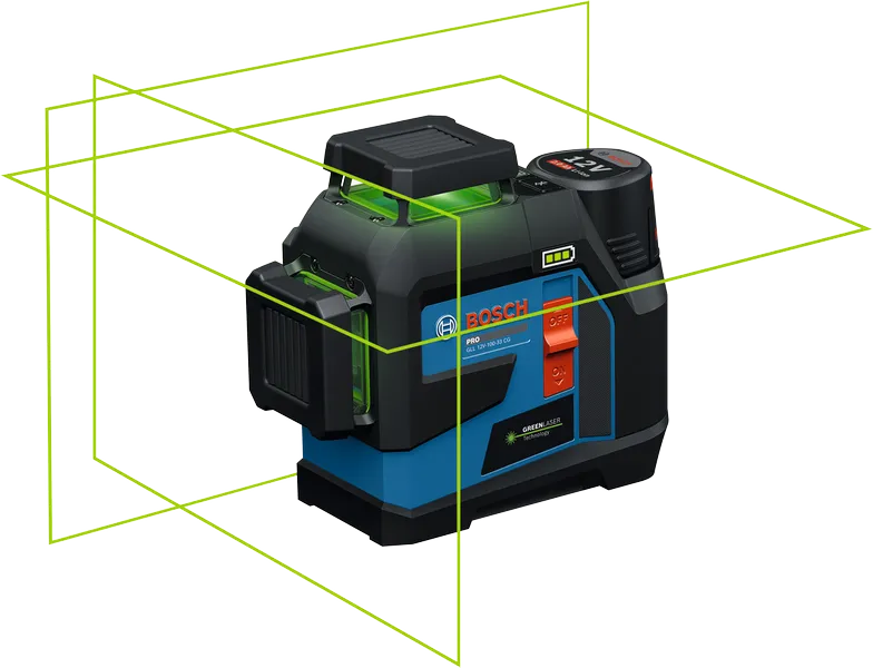 Bosch 12V-100-33 CG 雷射水平儀，附綠色雷射。