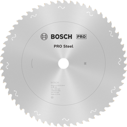 PRO Steel 鋼材圓鋸片,有線,305 x 2.2 x 25.4 mm,T60 Bosch Steel 圓鋸片 305mm T60,適用於金屬。.